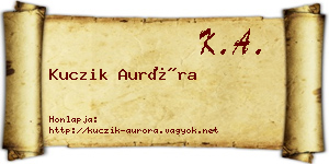 Kuczik Auróra névjegykártya